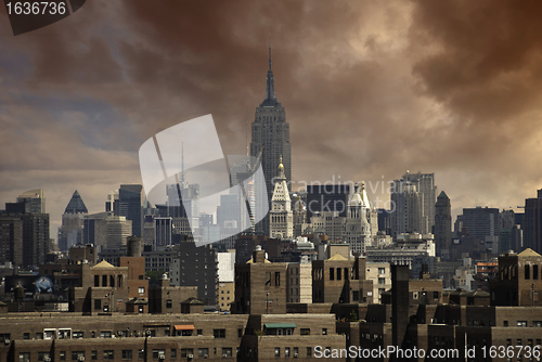 Image of View of New York City from Brooklyn Bridge