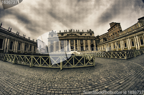 Image of Detail of Piazza San Pietro Architecture in Rome