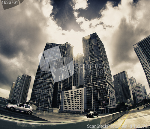 Image of Fisheye view of Miami Roads in Winter