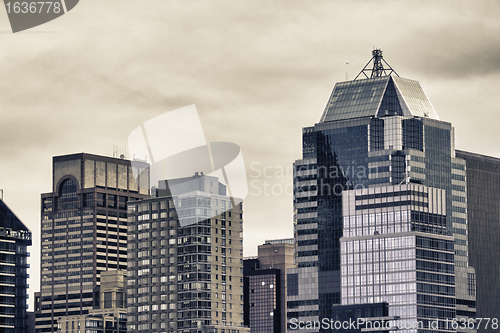 Image of Bottom-Up view of New York City Skyscrapers