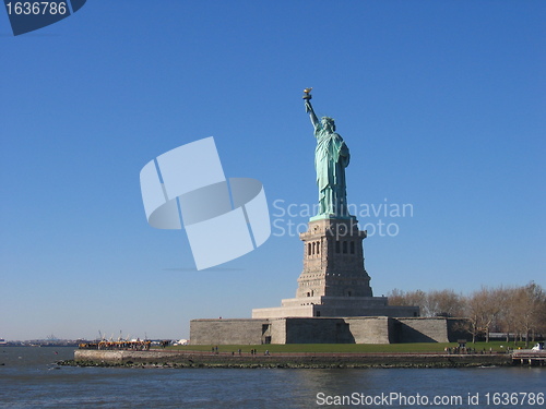 Image of Winter Colors of Statue of Liberty, New York