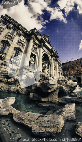 Image of Detail of Trevi Fountain in Rome