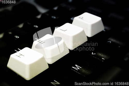 Image of Black Keyboard, blurred, with white keys - HELP