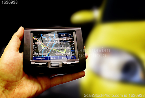 Image of Gps in a man hand.