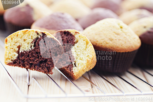 Image of black and white muffins