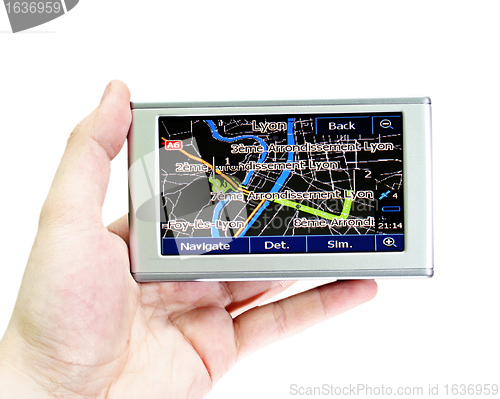 Image of Gps in a man hand.