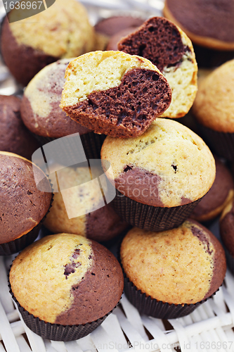 Image of black and white muffins