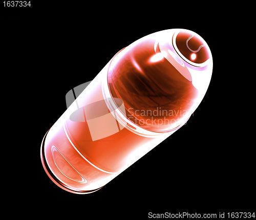 Image of 3d bullet made of red glass