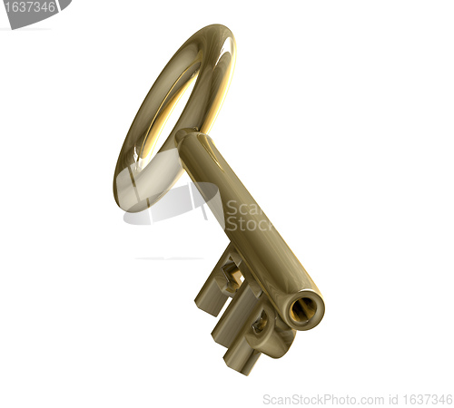 Image of key in gold with FTP text (3d) 