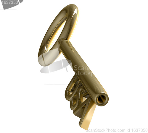 Image of key in gold with USA text (3d)