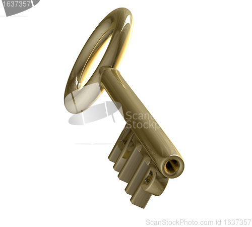 Image of key in gold with HTTP text (3d)