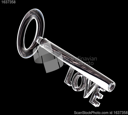 Image of key in glass, SEX text (3d) 