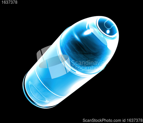 Image of 3d bullet made of blue glass 