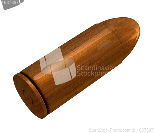 Image of 3d bullet made of wood