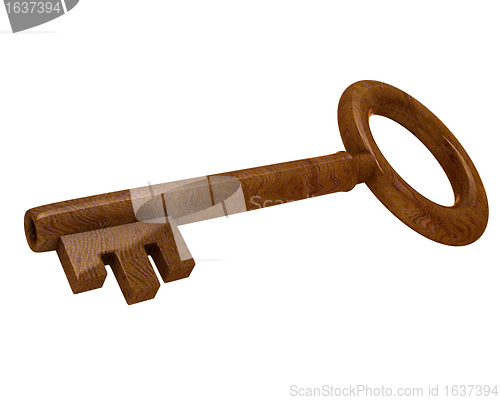 Image of key in wood (3d) 