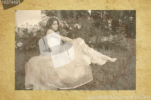 Image of beautiful girl in vintage style