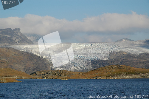 Image of Glacier against cloudy sky