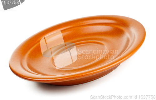 Image of brown ceramic saucer