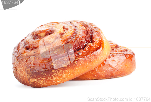 Image of two sweet buns with cinnamon
