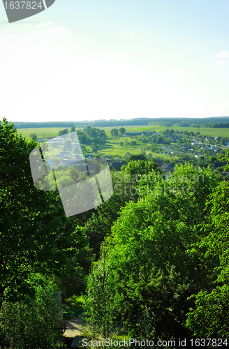 Image of aerial view rural landscape