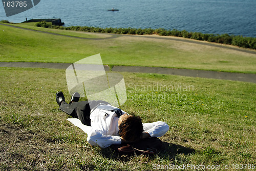 Image of Relaxing businessman