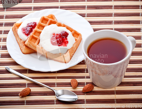 Image of dessert with soft waffle