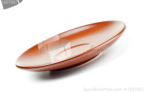 Image of brown ceramic saucer