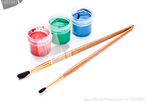 Image of Paint Cans and Brushes