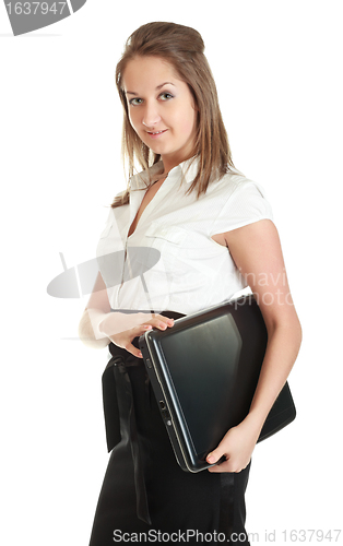 Image of Young Businesswoman With Laptop