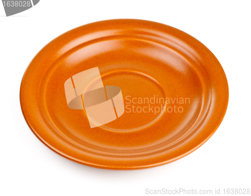 Image of brown ceramic saucer