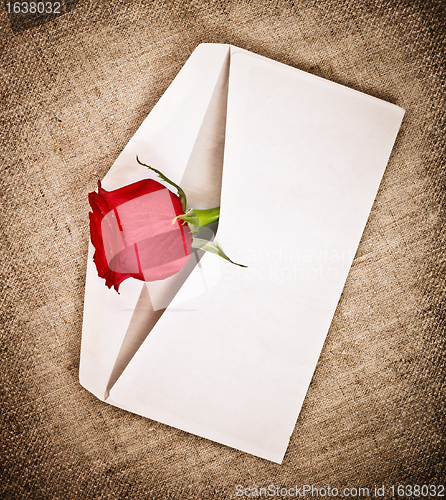 Image of Red Rose and Letter