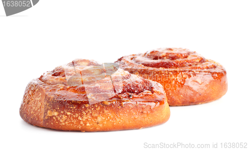 Image of two sweet buns with cinnamon