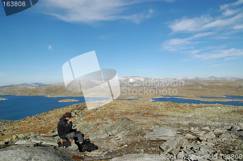 Image of Trekker resting