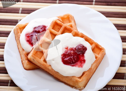 Image of dessert with soft waffle