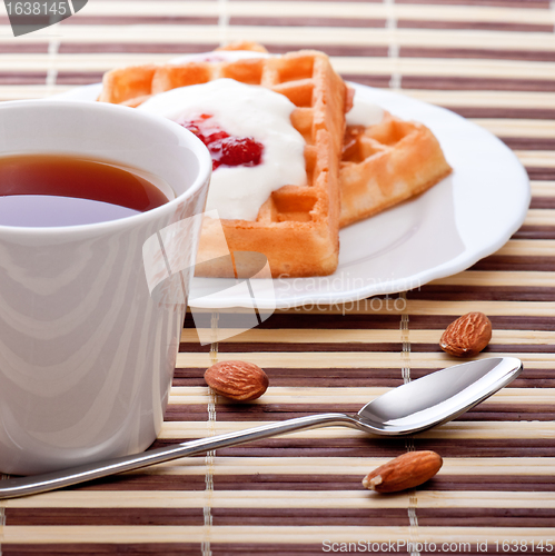 Image of dessert with soft waffle