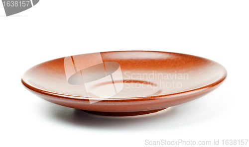 Image of brown ceramic saucer