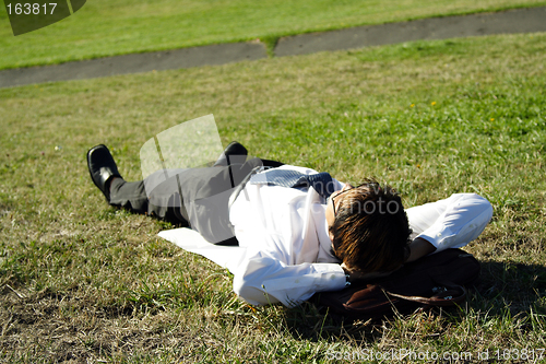 Image of Relaxing businessman