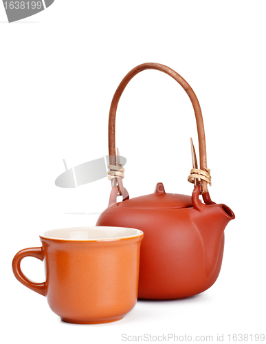 Image of clay kettle and cup