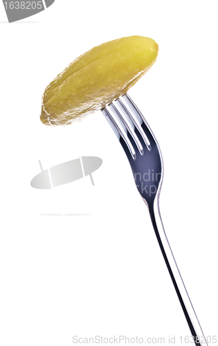 Image of Dill Pickle on Fork