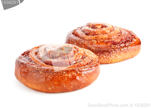 Image of  two sweet buns with cinnamon