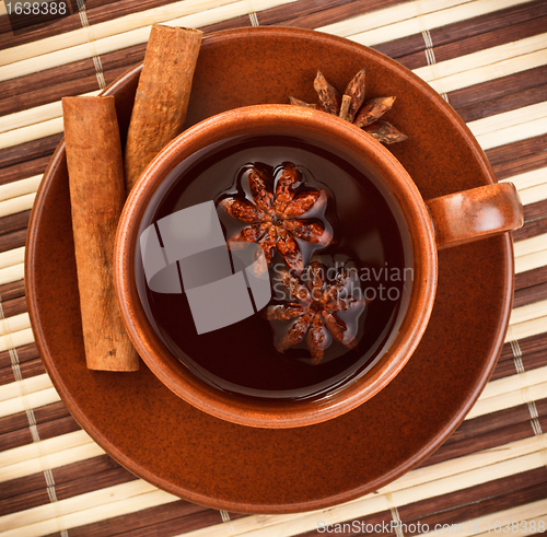 Image of tea with cinnamon sticks and star anise
