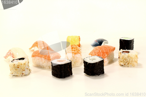 Image of fresh raw Japanese Sushi