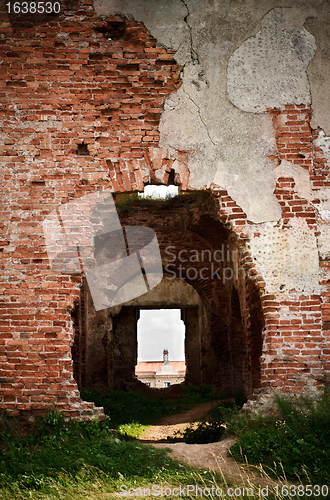 Image of doors in walls of old castle