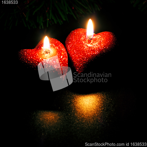 Image of two heart-shaped candles