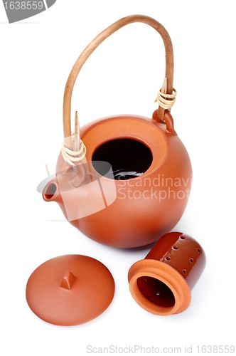 Image of brown clay kettle