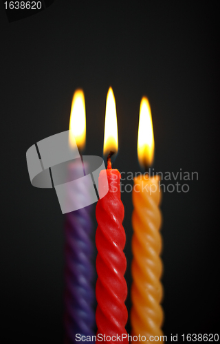 Image of Three Candles On Black