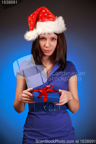 Image of christmas girl with gift