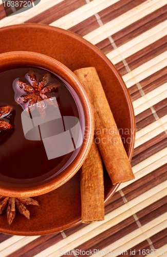 Image of tea with cinnamon sticks and star anise