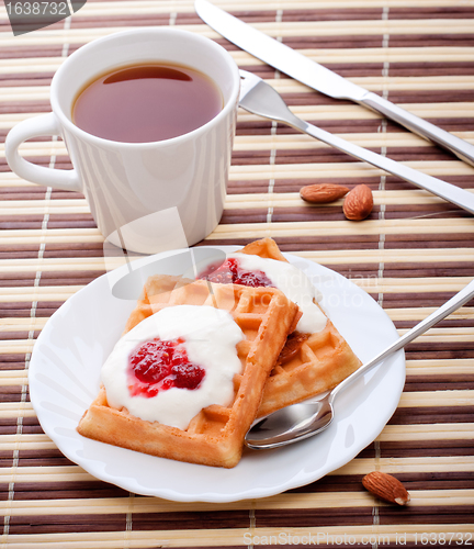 Image of dessert with soft waffle