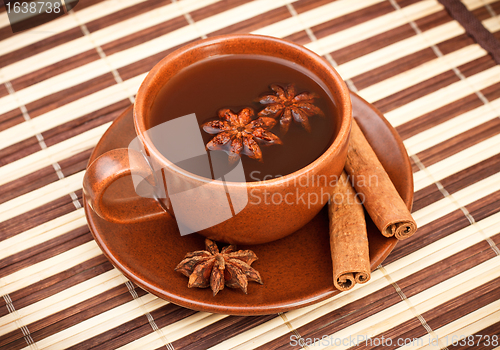 Image of tea with cinnamon sticks and star anise